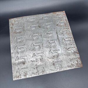 1920s Browns Mule Chewing Tobacco Tin Stamp Press Plate Advertising Rustic Decor